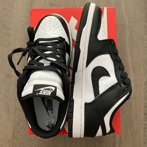 New Nike Dunk Low Panda Black and White Mens Size 6